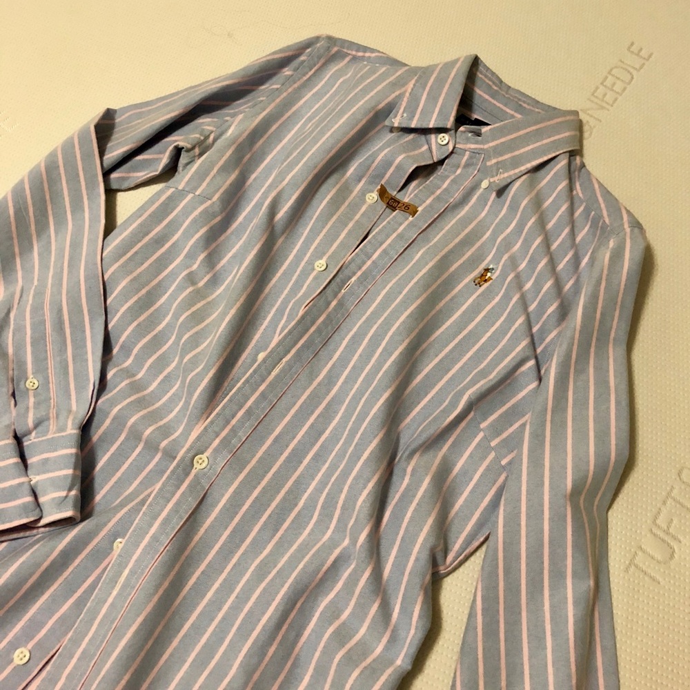 Ralph Lauren Pink and Blue Polo Dress striped